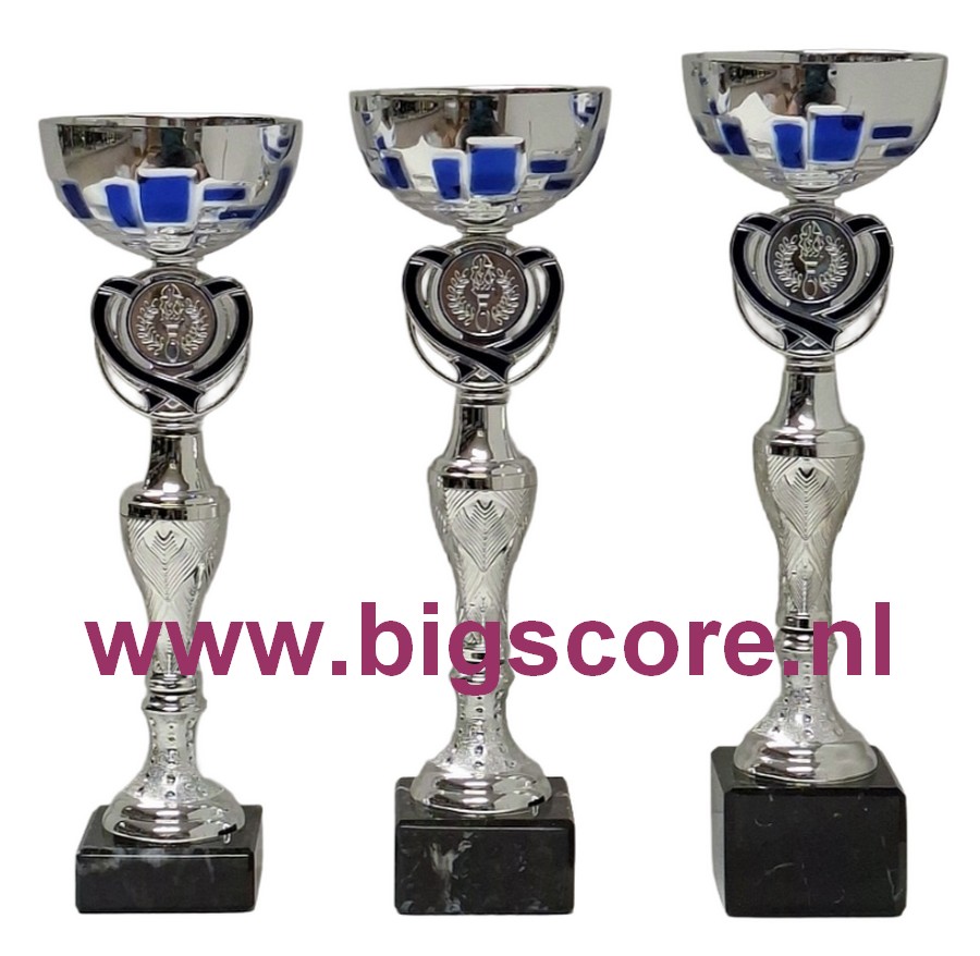 BS 2612 Beker Blauw-Zilver LAATSTE 2 x Serie OP=OP!!